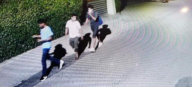 Khem Bahadur and his two accomplices captured in the CCTV footage of the house while fleeing. (HT Photo) Khem Bahadur and his two accomplices captured in the CCTV footage of the house while fleeing. (HT Photo)