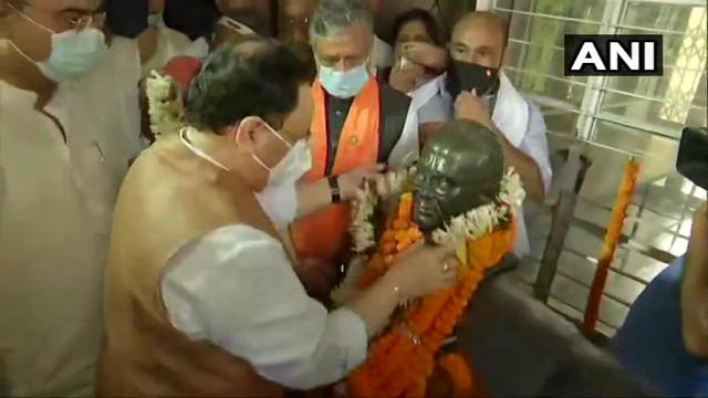 Nadda visits JP Awaas in Patna (Photo: ANI) Nadda visits JP Awaas in Patna (Photo: ANI)