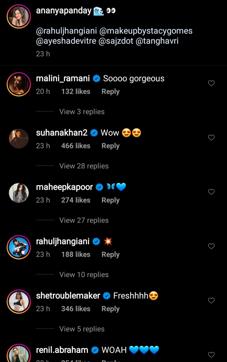 Suhana Khan’s comment on Ananya Panday’s IG post (Instagram/ananyapanday) Suhana Khan’s comment on Ananya Panday’s IG post (Instagram/ananyapanday)