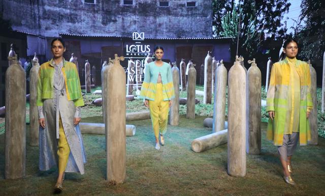 Rajesh Pratap Singh whose designs have always been deeply rooted in Indian craft and handloom continues to promote hand-woven and Indian craftsmen.