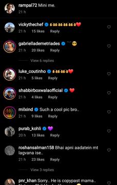 Gabriella Demetriades’ comment on Arjun Rampal’s picture of their son (Instagram/rampal72) Gabriella Demetriades’ comment on Arjun Rampal’s picture of their son (Instagram/rampal72)