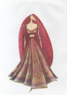 A sketch from Tarun Tahiliani’s show A sketch from Tarun Tahiliani’s show
