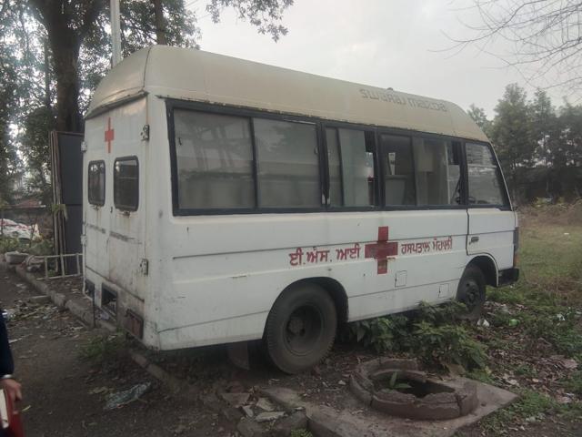 For four years, the ambulance at the Employees State Insurance zonal hospital in the Industrial Area, Phase 7, Mohali, hasn’t budged an inch. For four years, the ambulance at the Employees State Insurance zonal hospital in the Industrial Area, Phase 7, Mohali, hasn’t budged an inch.