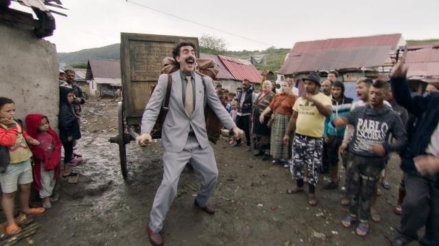 Sacha Baron Cohen as Borat Sagdiyev in a still from Borat Subsequent Moviefilm. Sacha Baron Cohen as Borat Sagdiyev in a still from Borat Subsequent Moviefilm.