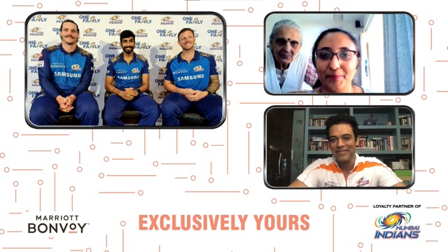 Marriott Bonvoy member, Niyati Vora, poses a question for the Mumbai Indians team