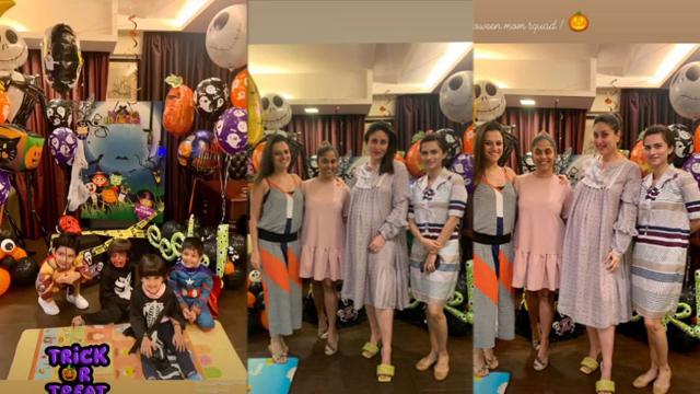 Kareena Kapoor and Taimur along with their friends at the Halloween party. Kareena Kapoor and Taimur along with their friends at the Halloween party.