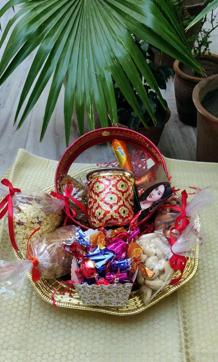 The demand for Karwachauth Hampers went up this year, with city folks sending hampers for loved ones.