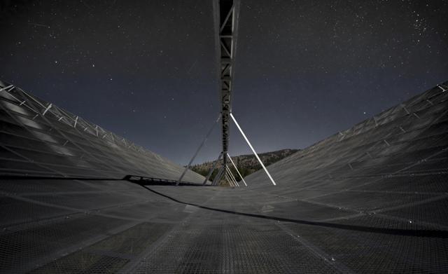 The CHIME radio telescope at the Dominion Radio Astrophysical Observatory in Kaleden, British Columbia, Canada. (AP) The CHIME radio telescope at the Dominion Radio Astrophysical Observatory in Kaleden, British Columbia, Canada. (AP)