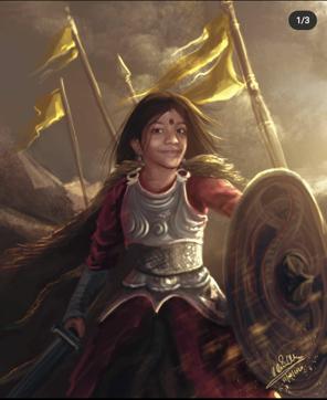 Among the requests Karan Acharya has fulfilled for free is this portrait of a specially abled young girl depicted as a warrior. (Courtesy KA) Among the requests Karan Acharya has fulfilled for free is this portrait of a specially abled young girl depicted as a warrior. (Courtesy KA)