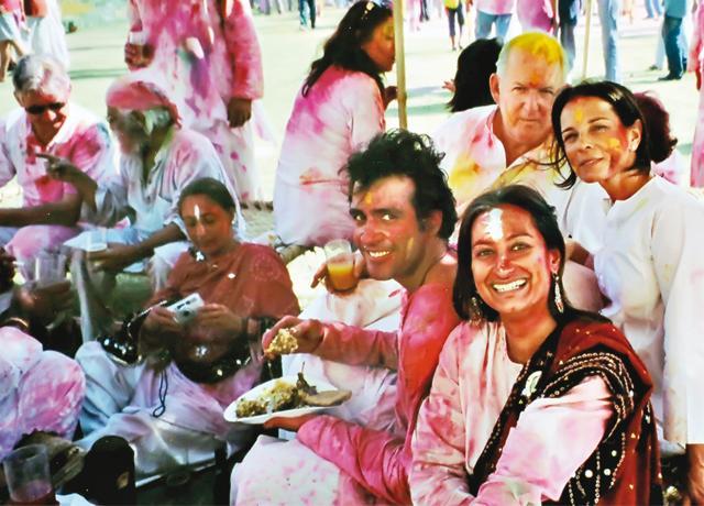 Aatish at a Holi party in 2000 with his aunt and Brazilian socialite Vera Santo Domingo (behind him) Aatish at a Holi party in 2000 with his aunt and Brazilian socialite Vera Santo Domingo (behind him)