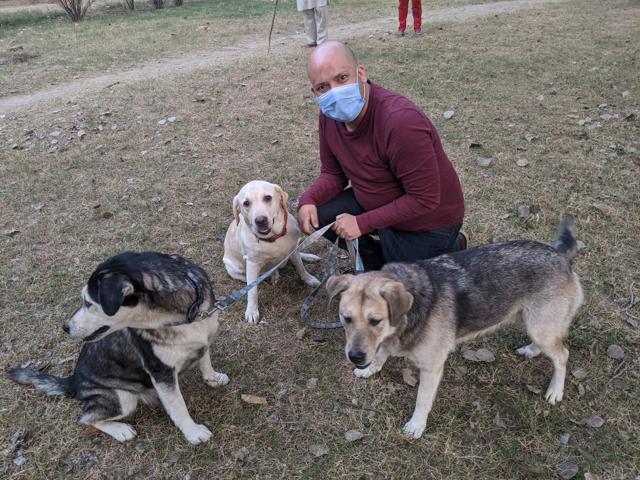 Henri A Fanthome takes his pets, Lila, Frida and Yuuka to walks in Mehrauli’s wide open parks. Henri A Fanthome takes his pets, Lila, Frida and Yuuka to walks in Mehrauli’s wide open parks.