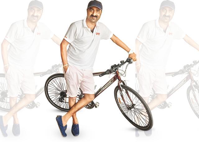 Prabhu Meti has recently taken up cycling Prabhu Meti has recently taken up cycling