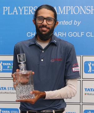 Chandigarh, India November 12, 2020: Karandeep Kochhar reacting after winning the PGTI Players Championship 2020 played at Chandigarh Golf Club on Thursday, November 12, 2020. (Photo by Keshav Singh/Hindustan Times.) Chandigarh, India November 12, 2020: Karandeep Kochhar reacting after winning the PGTI Players Championship 2020 played at Chandigarh Golf Club on Thursday, November 12, 2020. (Photo by Keshav Singh/Hindustan Times.)