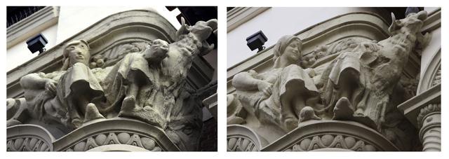 This combo pictures shows the sculpture before (right) and after being restored (left) (AP) This combo pictures shows the sculpture before (right) and after being restored (left) (AP)