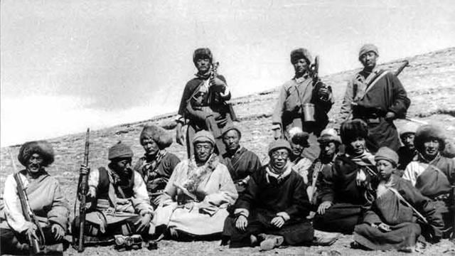 The Dalai Lama during his escape to India with Khampa Chushi Gangdruk bodyguards. (Tibet Documentation) The Dalai Lama during his escape to India with Khampa Chushi Gangdruk bodyguards. (Tibet Documentation)