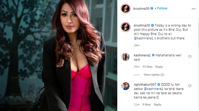 Kashmera Shah’s comment on Krushna Abhishek’s Instagram post (Instagram/krushna30)
