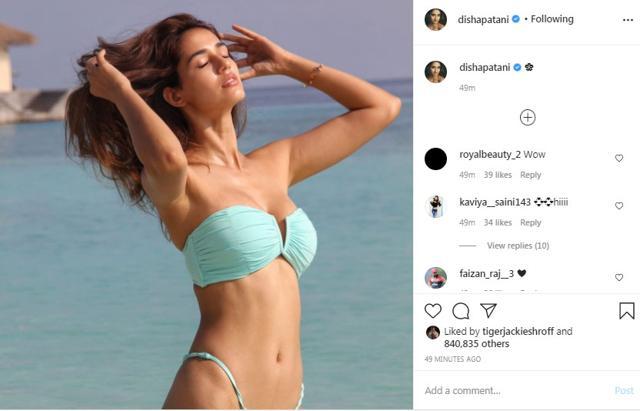 Sexy! Disha Patani Raises Heat In A Blue Bikini, Tiger Shroff's