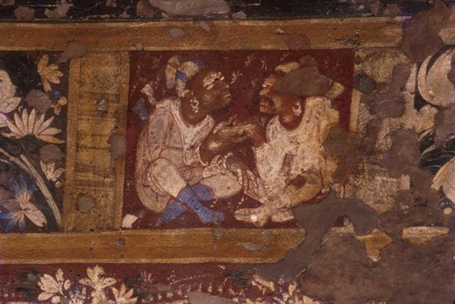 A painting showing men in socks is among those preserved in the AWA. (Sapio Analytics) A painting showing men in socks is among those preserved in the AWA. (Sapio Analytics)