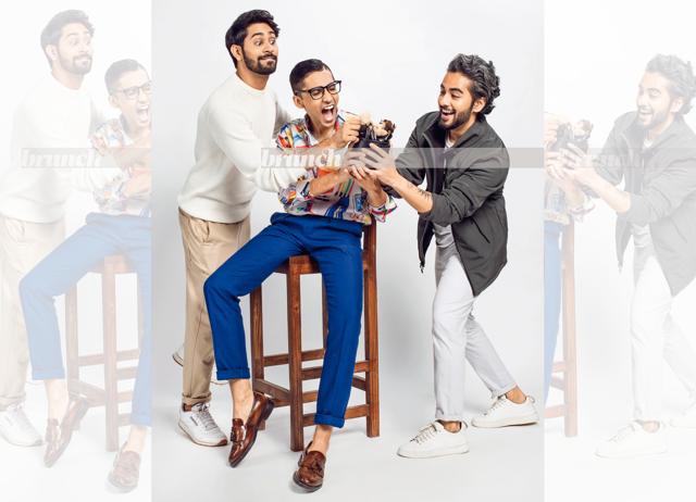 Now a few male influencers have taken the baton... oops, the beauty blender in their hands to initiate conversation about boys and beauty without fear of judgment. On Ankush:Sweater; H&amp;M; trousers, Uniqlo;shoes, Zara; On Siddharth: Shirt and pants, Sahil Aneja; shoes, Zara; On Abhinav: Jacket, Urban Outfitter; T-shirt, Uniqlo; pants, Marks &amp; Spencer; shoes, Zara (Shivamm Paathak)
