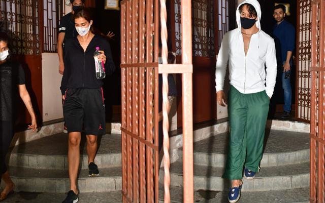 Disha Patani and Tiger Shroff at a dubbing studio. (Varinder Chawla)