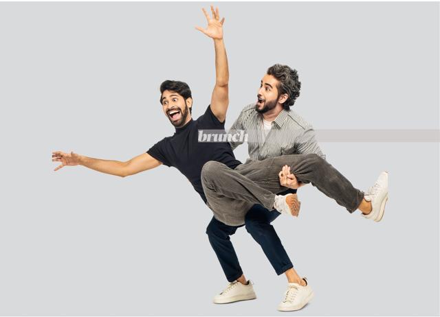 These men get that skincare doesn’t only mean taking care of the under eyes. On Ankush: T- shirt, H&amp;M; trousers, Zara; shoes, Reebok; On Abhinav: Shirt, Satya Paul; T-shirt, Uniqlo; pants, Marks &amp; Spencer; shoes, Zara; bag, Louis Vuitton (Shivamm Paathak)