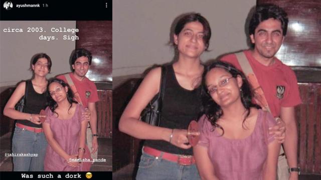 Ayushmann Khurrana shared a throwback picture on Sunday. Ayushmann Khurrana shared a throwback picture on Sunday.