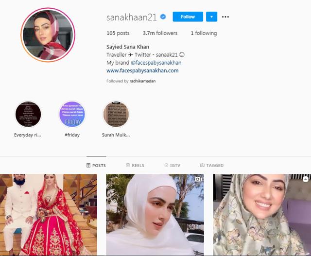 Sana Khan has changed her name to Sayied Sana Khan. Sana Khan has changed her name to Sayied Sana Khan.