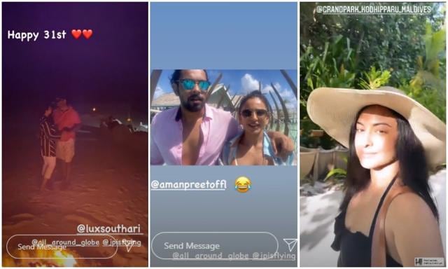 Rakul Preet and Sonakshi shared new pictures and videos from their Maldives holiday. Rakul Preet and Sonakshi shared new pictures and videos from their Maldives holiday.