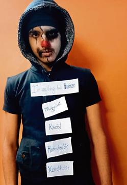 Mudit Kumar won the title of Mr Freshers 2020 at the unofficial party organised digitally by Hindu College students. He dressed in the theme of ‘Anything but Human’. Mudit Kumar won the title of Mr Freshers 2020 at the unofficial party organised digitally by Hindu College students. He dressed in the theme of ‘Anything but Human’.