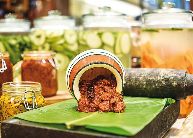 At the Grand Hyatt in Kochi pickles like this prawn one are made to Kerala methods