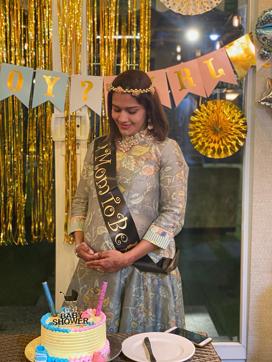 Babita announced her pregnancy, via social media, to the world in the seventh month.