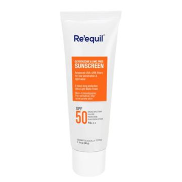 The sunscreen has an SPF of 50 and works for oily and acne-prone skin The sunscreen has an SPF of 50 and works for oily and acne-prone skin