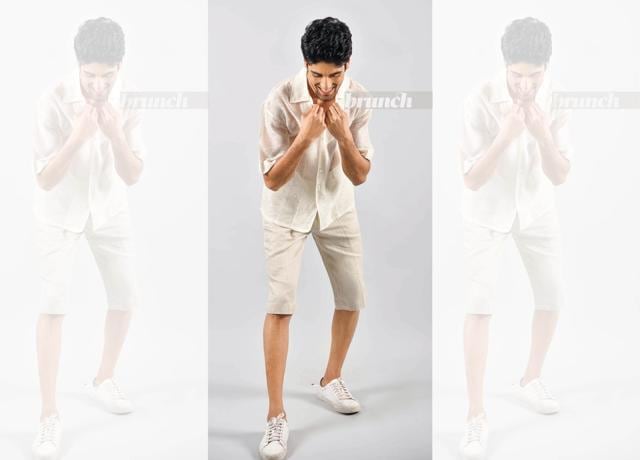 Different beiges are the safest way to do this; Shirt and shorts, Arika; shoes: Adidas (Hari Nair) Different beiges are the safest way to do this; Shirt and shorts, Arika; shoes: Adidas (Hari Nair)