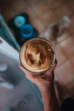 The image shows a cup of dolgona coffee. (Unsplash) The image shows a cup of dolgona coffee. (Unsplash)
