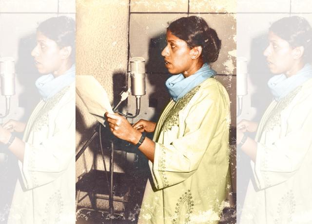 Kavita recording a jingle at a studio Kavita recording a jingle at a studio