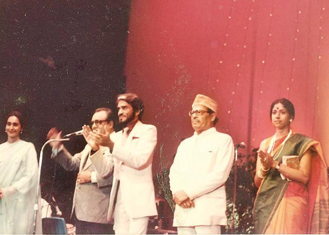 On a tour in the US with Manna Dey and Mac Mohan (beside him) On a tour in the US with Manna Dey and Mac Mohan (beside him)