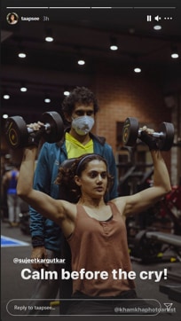Taapsee Pannu in the gym (Instagram/taapsee)