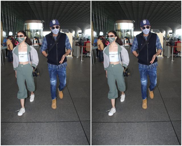 Alia Bhatt and Ranbir Kapoor at the airport. Alia Bhatt and Ranbir Kapoor at the airport.