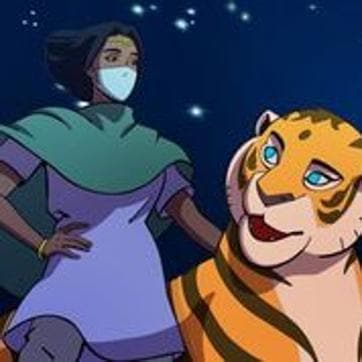 Priya, with her tigress Sahas, teaches the importance of wearing a mask in the time of the pandemic. Priya, with her tigress Sahas, teaches the importance of wearing a mask in the time of the pandemic.