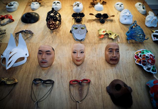 Masks based on real people's faces are displayed at the Shuhei Okawara's mask shop. (REUTERS) Masks based on real people's faces are displayed at the Shuhei Okawara's mask shop. (REUTERS)