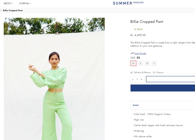Janhavi’s pants are worth Rs 4,490. (summersomewhereshop.com)