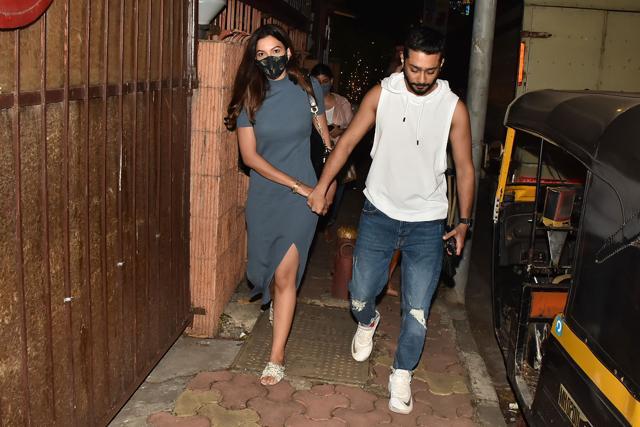 Gauahar Khan and Zaid Darbar walk hand in hand. (Varinder Chawla) Gauahar Khan and Zaid Darbar walk hand in hand. (Varinder Chawla)