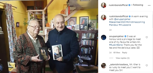 Anupam Kher’s comment on Ruskin Bond’s picture (Instagram/ruskinbondofficial)