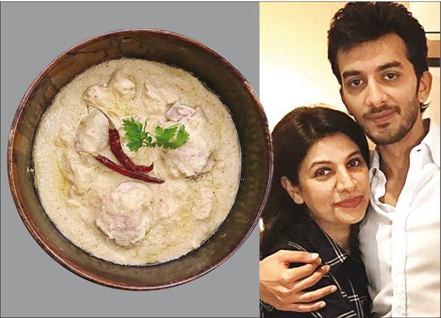 The creamy Murgh Rezala (left) is a standout dish from Kamia Mulhotra’s son Yajush Khosla’s (right) delivery outlet, Curry and Culinary