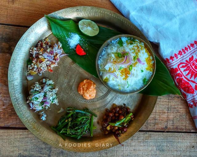 Poita bhaat or fermented rice, a staple in every Assamese household, served with side dishes like mashed roasted fish Poita bhaat or fermented rice, a staple in every Assamese household, served with side dishes like mashed roasted fish