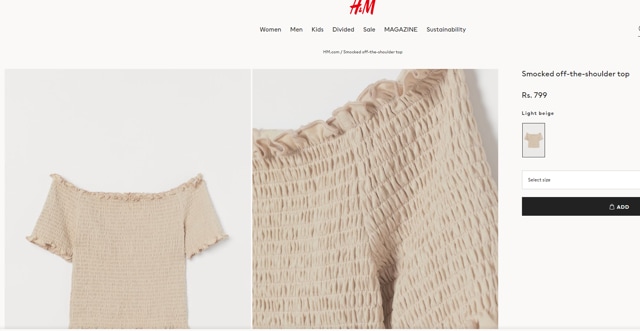 Gauahar Khan’s top is worth Rs 799. (H&amp;M.in)