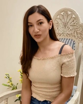 Gauahar Khan in her beige top (Instagram/gauaharkhan)