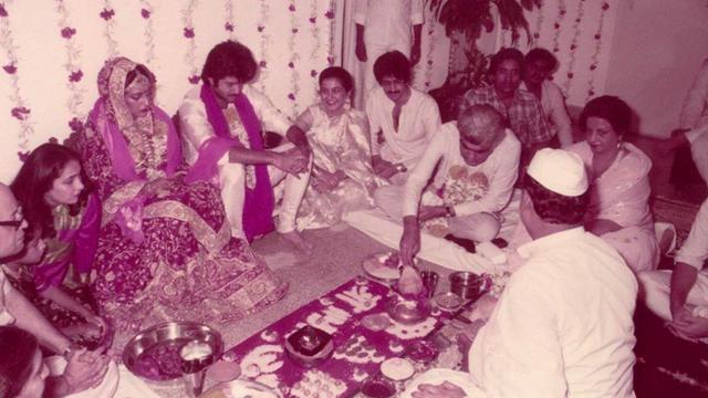 Anil Kapoor and Sunita during their wedding ceremony. Anil Kapoor and Sunita during their wedding ceremony.