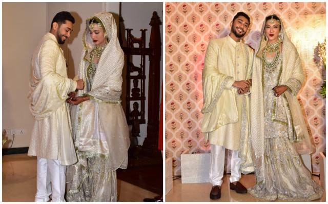 Gauahar Khan and Zaid Darbar spell royalty in matching ivory outfits at ...