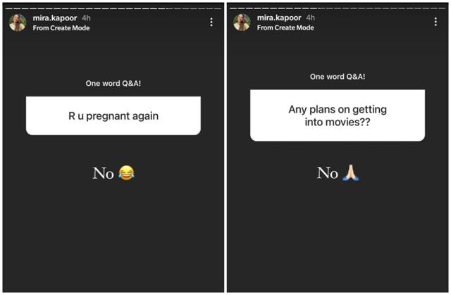 Mira Rajput’s Instagram stories.